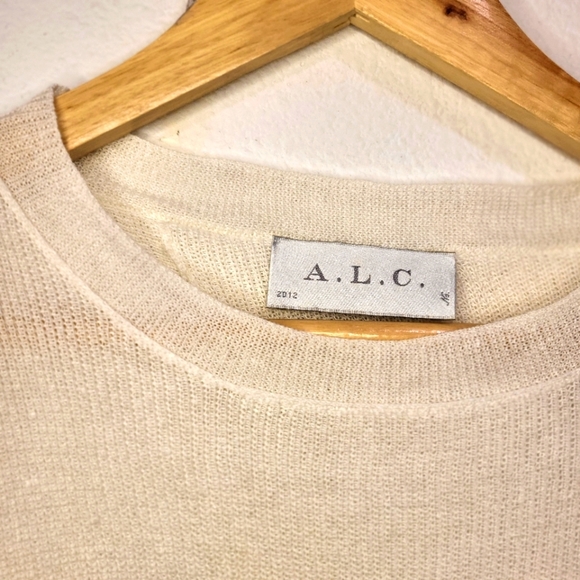 A.L.C. White long sleeve sheer blouse - Picture 4 of 6